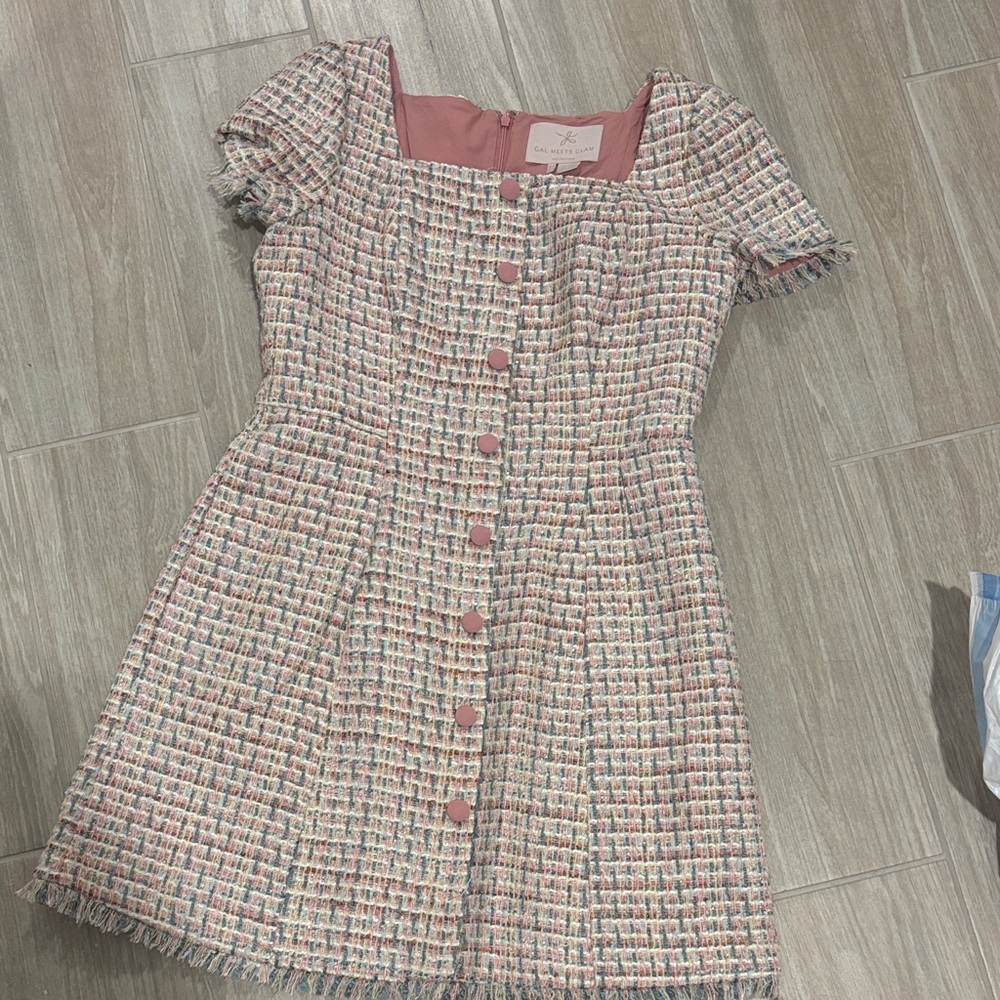 Gal Meets Glam Multicolor Tweed Dress